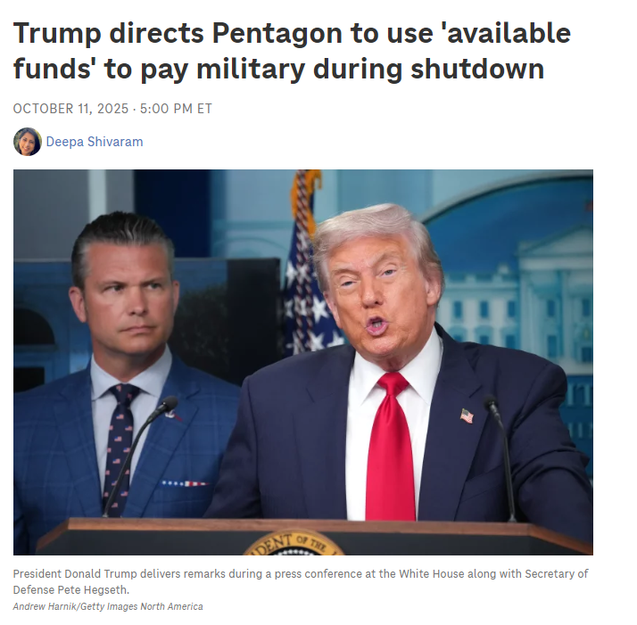 Pentagon Budget for Military Paychecks